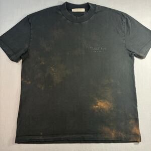 Fear of God Essentials Distressed Bleached T-Shirt Men's Medium Black Streetwear
